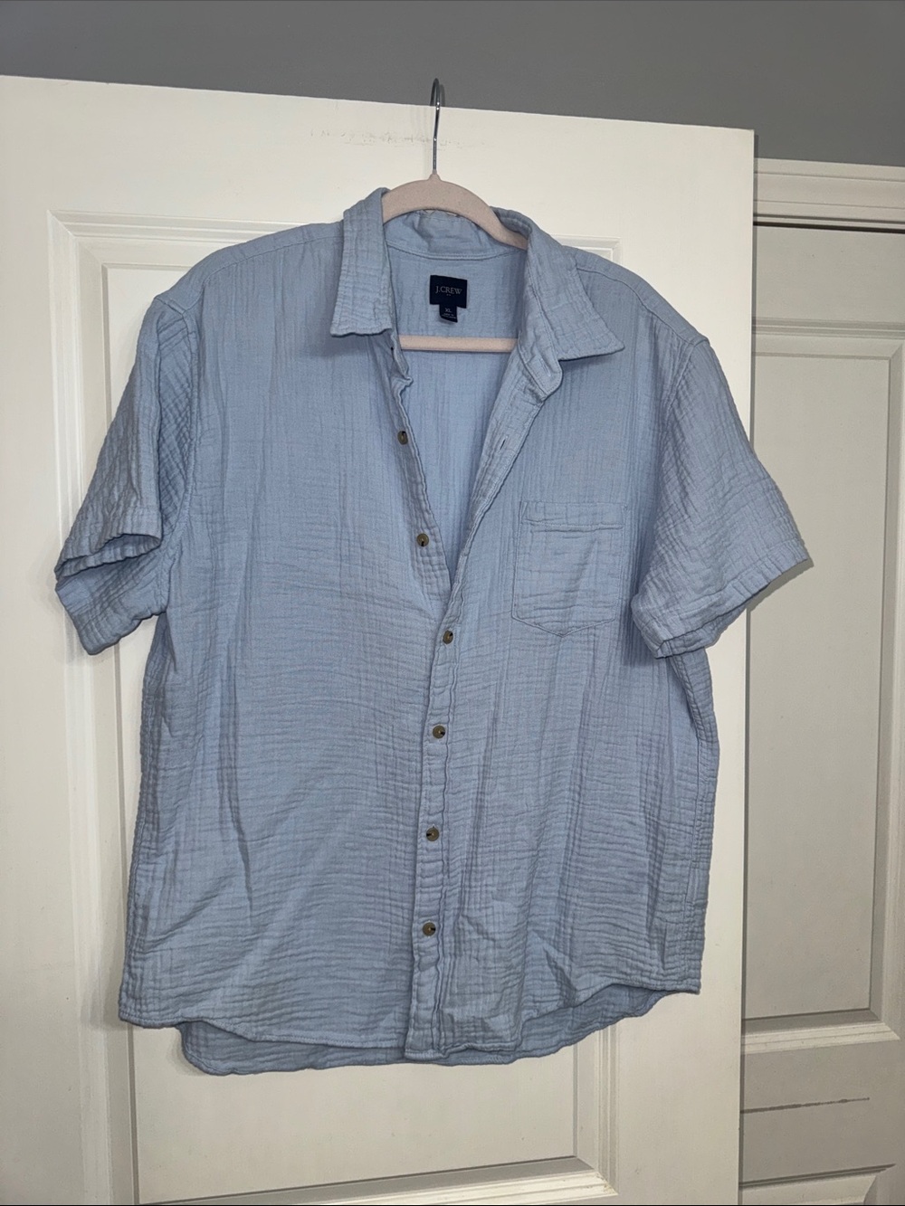 J. Crew Pale Blue Short-Sleeve Button Down Shirt